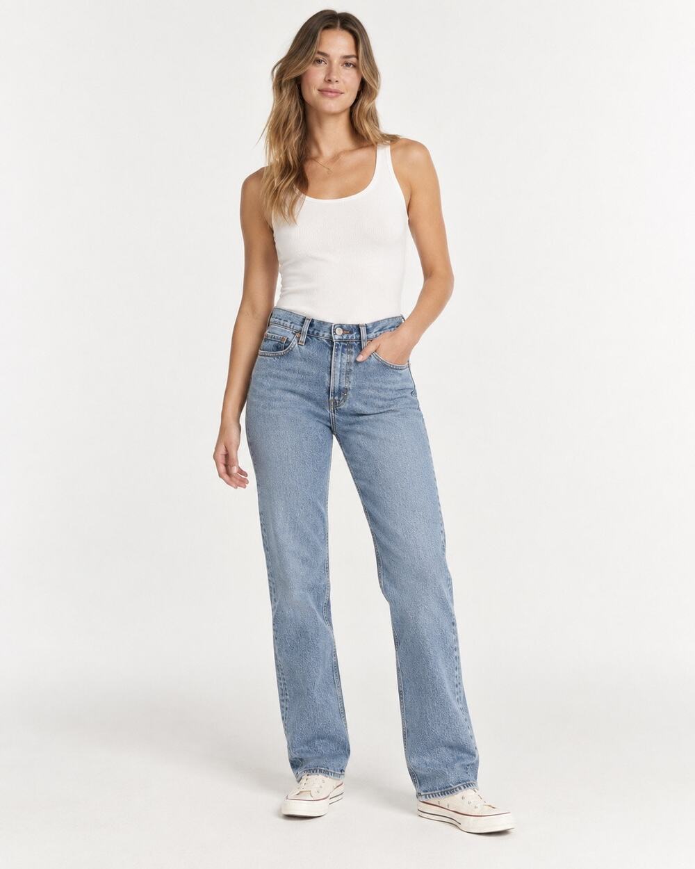 90s Minimalist Straight Leg Mid Rise Jeans Abercrombie Light Wash Capsule 27
